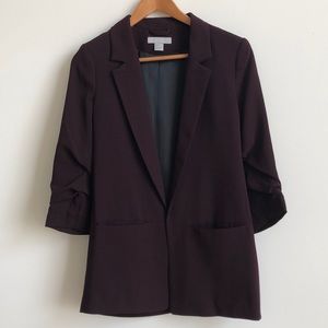 Aubergine Open Front Blazer